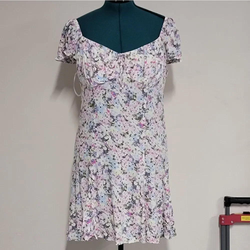 Juniors' SO Sweetheart Flutter Sleeve Mini Dress Floral Multicolor Size XL - Picture 4 of 12